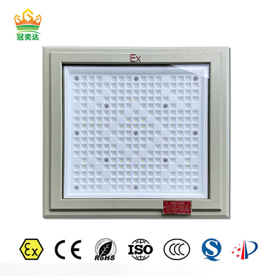ATEX 18*18 인치 사각형 모양의 폭발 방지 조명 100w 130lm/w 주유소 조명 5년 보증