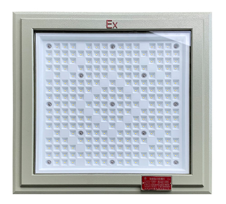 ATEX 18*18 인치 사각형 모양의 폭발 방지 조명 100w 130lm/w 주유소 조명 5년 보증
