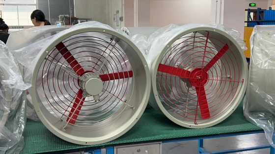 벽에 장착된 220v/380v IP54 폭발 방지 모터 폭발 가스를 위한 200-750mm 지름의 축풍기