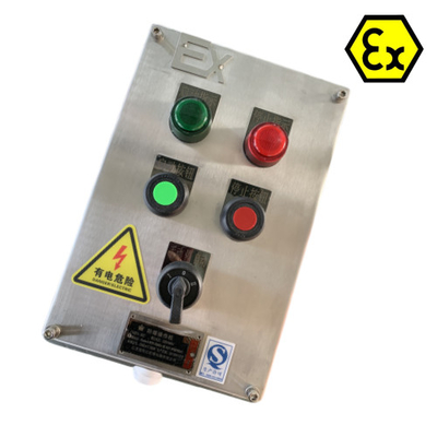 ATEX 스테인리스 스틸 제어 스테이션 IP66 Exd 폭발 방지 케이블 포트 10A를 가진 방화 방지 제어 패널