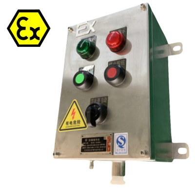 ATEX 스테인리스 스틸 제어 스테이션 IP66 Exd 폭발 방지 케이블 포트 10A를 가진 방화 방지 제어 패널