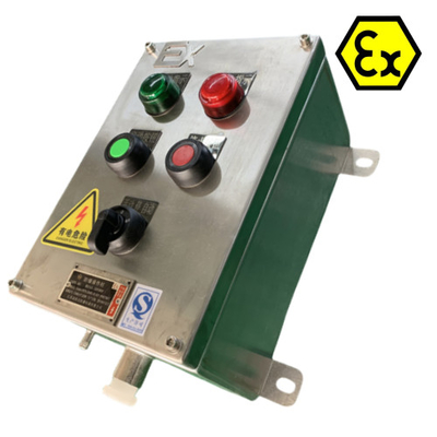 ATEX 스테인리스 스틸 제어 스테이션 IP66 Exd 폭발 방지 케이블 포트 10A를 가진 방화 방지 제어 패널