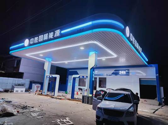 ATEX 18*18 인치 사각형 모양의 폭발 방지 조명 100w 130lm/w 주유소 조명 5년 보증